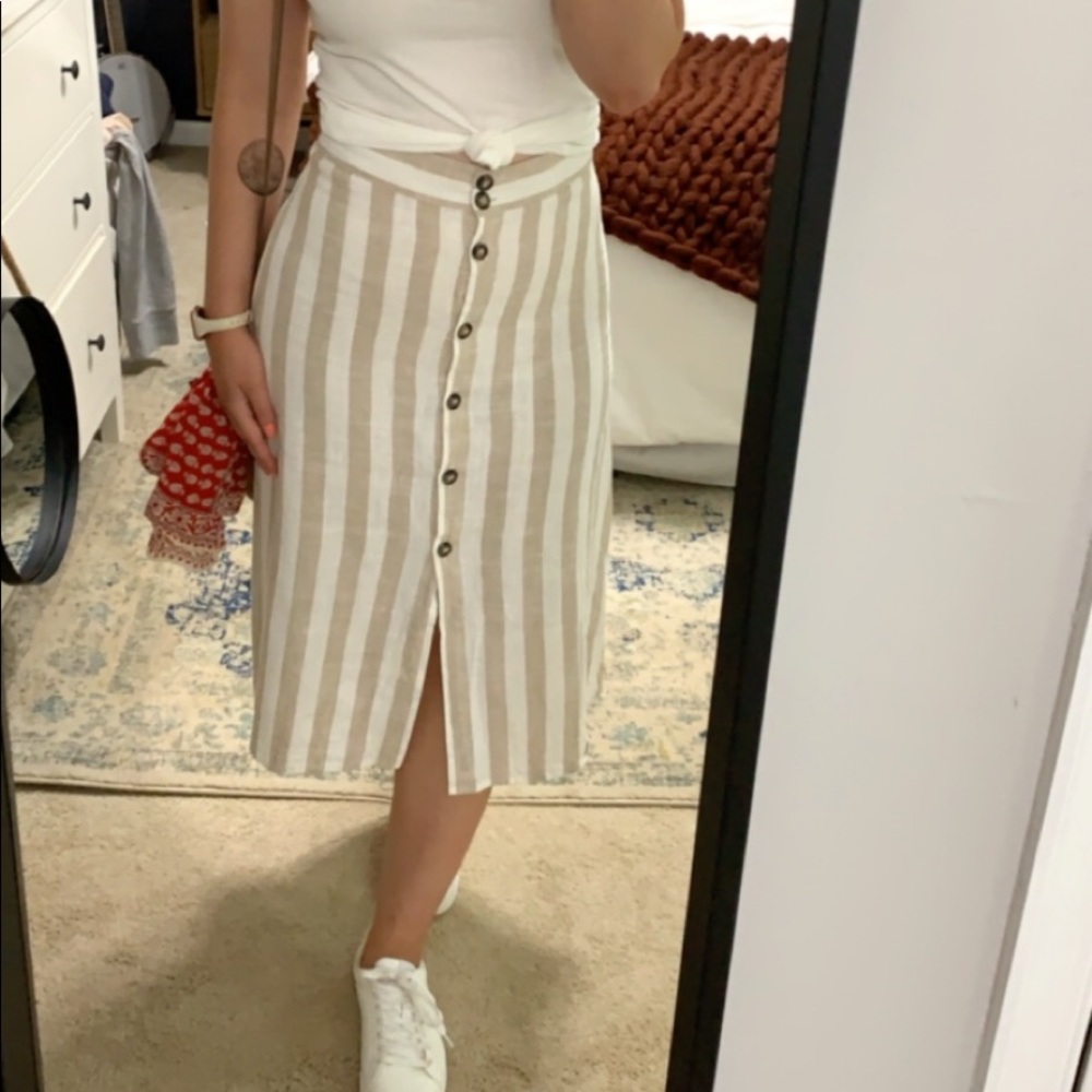 Striped Linen Skirt size 6